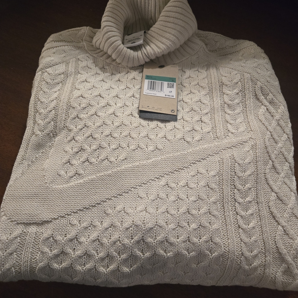 Cream Cable Knit Turtleneck Sweater